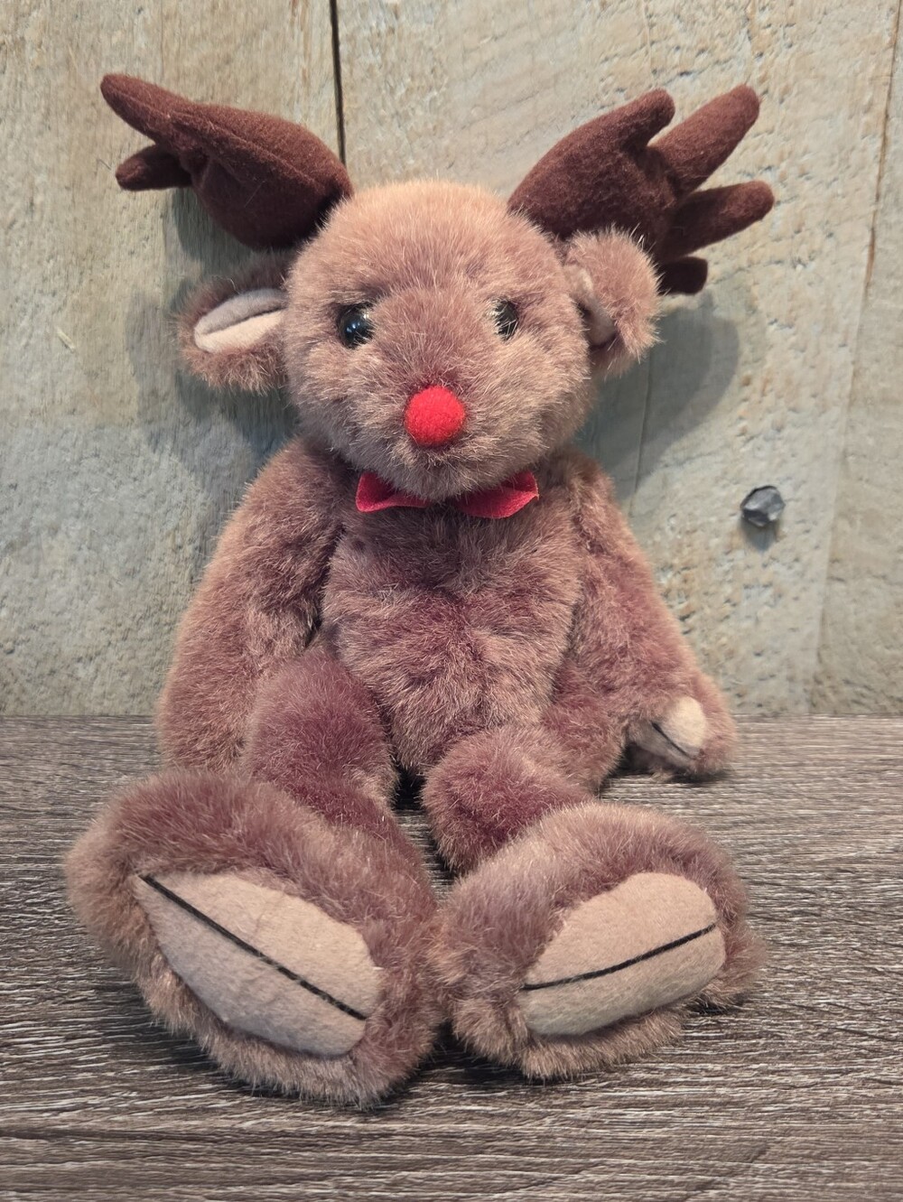 Wang’s International Red Nosed Reindeer Plush Long Legs Craft Holiday Decor Vtg